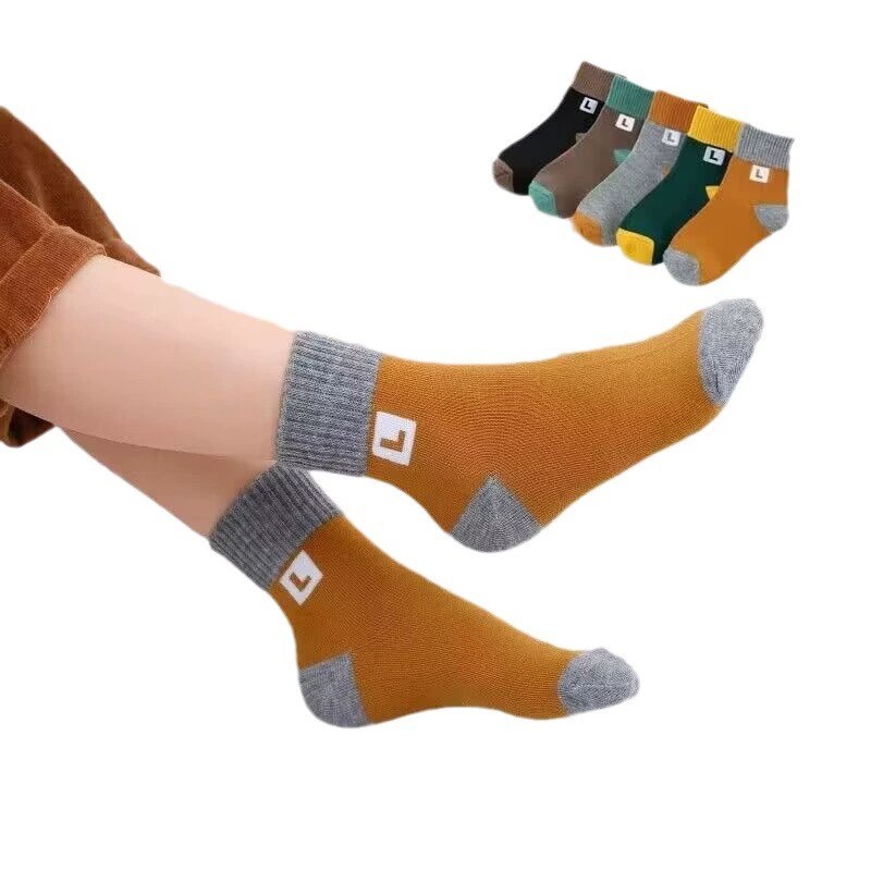 Demi-season children's cartoon socks for boys, mid-length