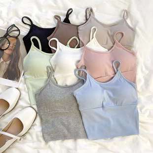 715# rayon short with chest pad summer outer wear camisole women's simple style fashion inner wear beautiful back top