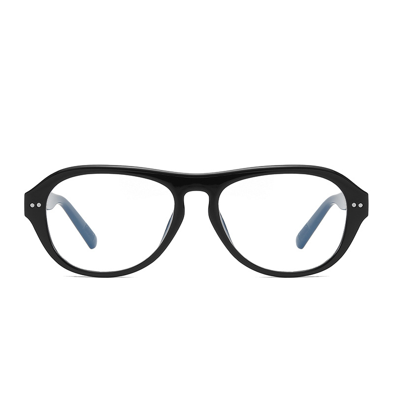Tendencia de moda Espejo plano anti-luz azul, marco ovalado, marco de gafas delgado, estilo de personalidad, marco de gafas, transmisión en vivo