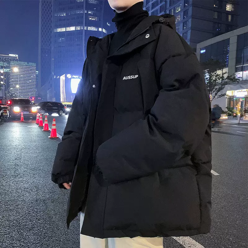 连帽棉衣男冬季宽松加厚棉袄潮牌情侣学生面包棉服保暖外套大码男