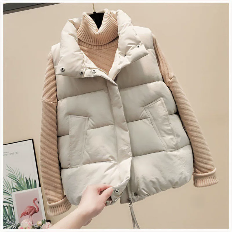 Demi-season short vest with down, keep warm down jacket, plus size, fitted