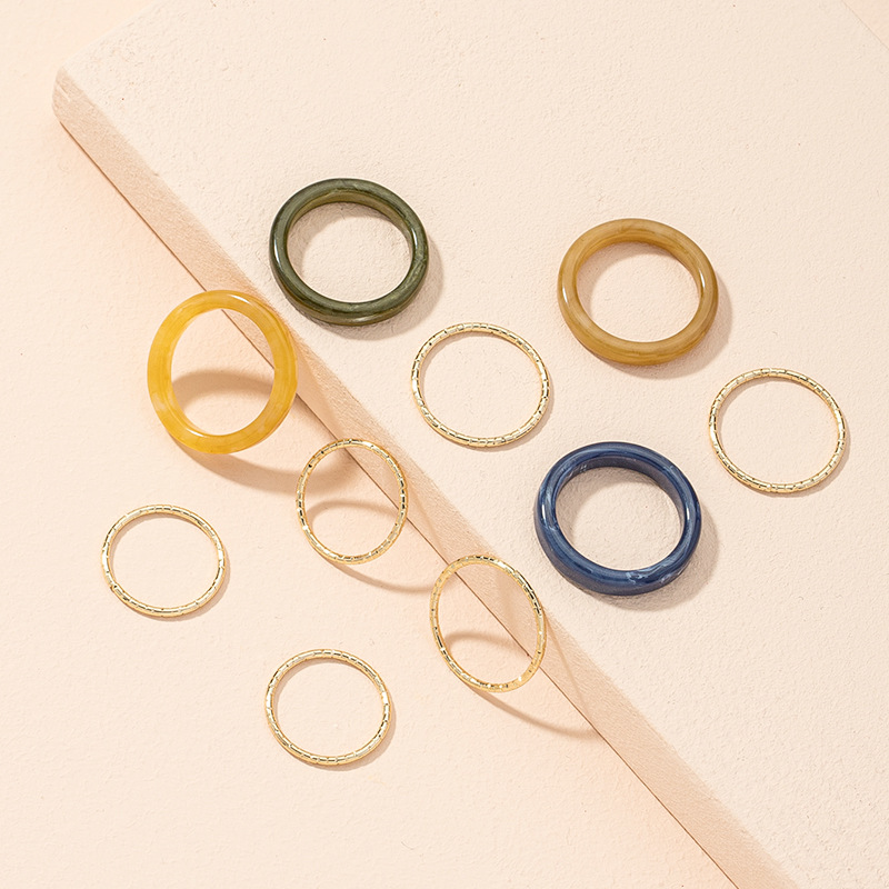 Korean Simple Acrylic Ring Set display picture 3