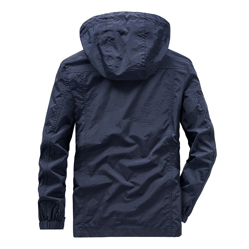 Chaqueta al aire libre transfronteriza para hombres primavera y otoño secado rápido a prueba de viento tamaño grande suelto delgado comercio exterior carga chaqueta de trabajo casual para hombres