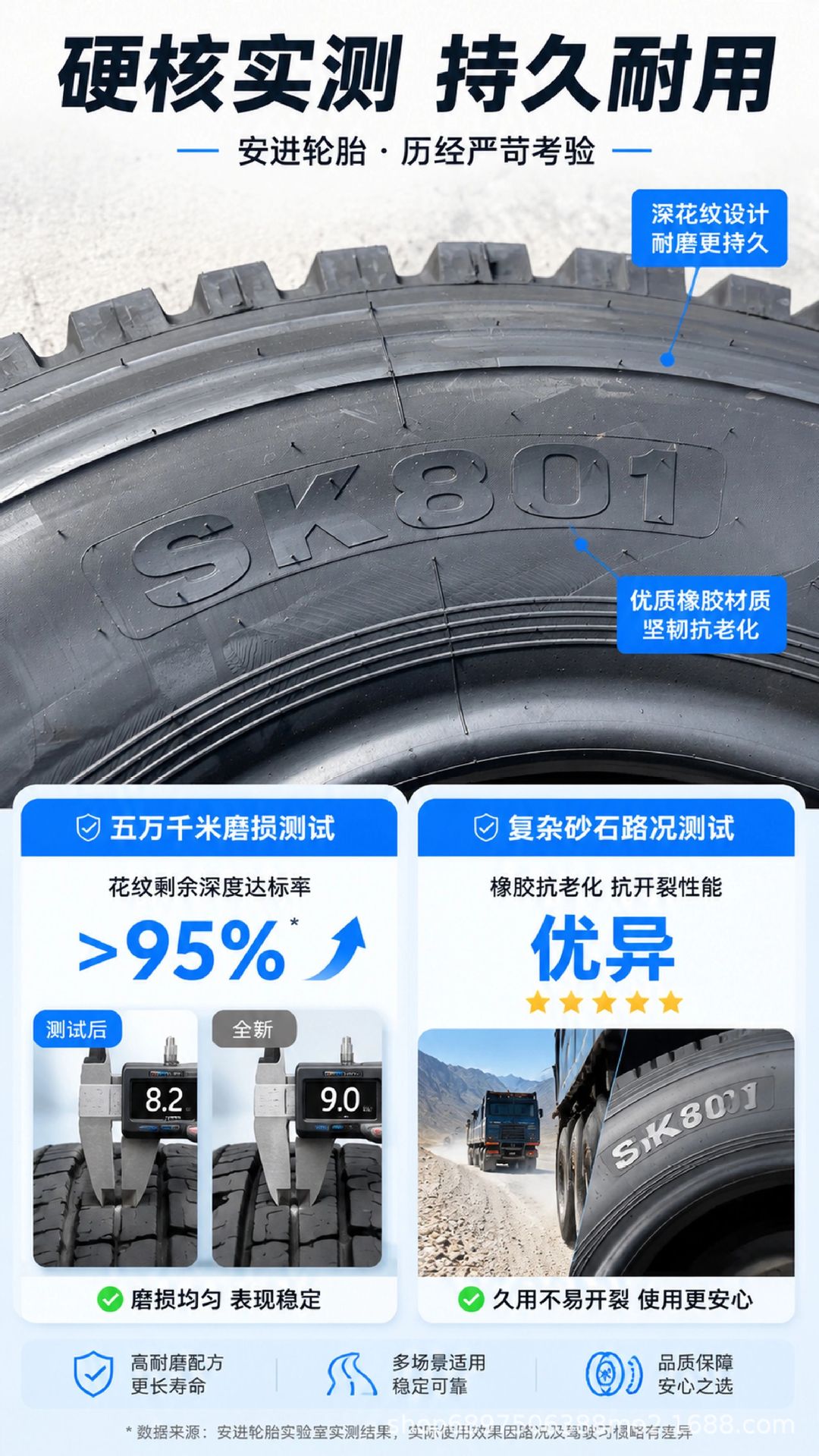 Anjin Tire 1100R20 1200R20 Reinforced and Thickened Wear-Resistant All-Steel Wire Truck Tire, Genuine Heavy-Duty Tire