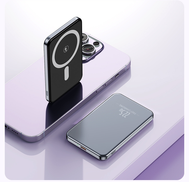 Ultra-Thin Magnetic Wireless Power Bank 10000mAh Magsafe Portable Charger For IPhone - Lightweight Aluminum Alloy, Mini Size, Perfect Gift_voghion.com