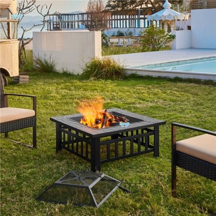 Costoffs 32In/34In Outdoor Multi Functional Fire Pit Wood Wood