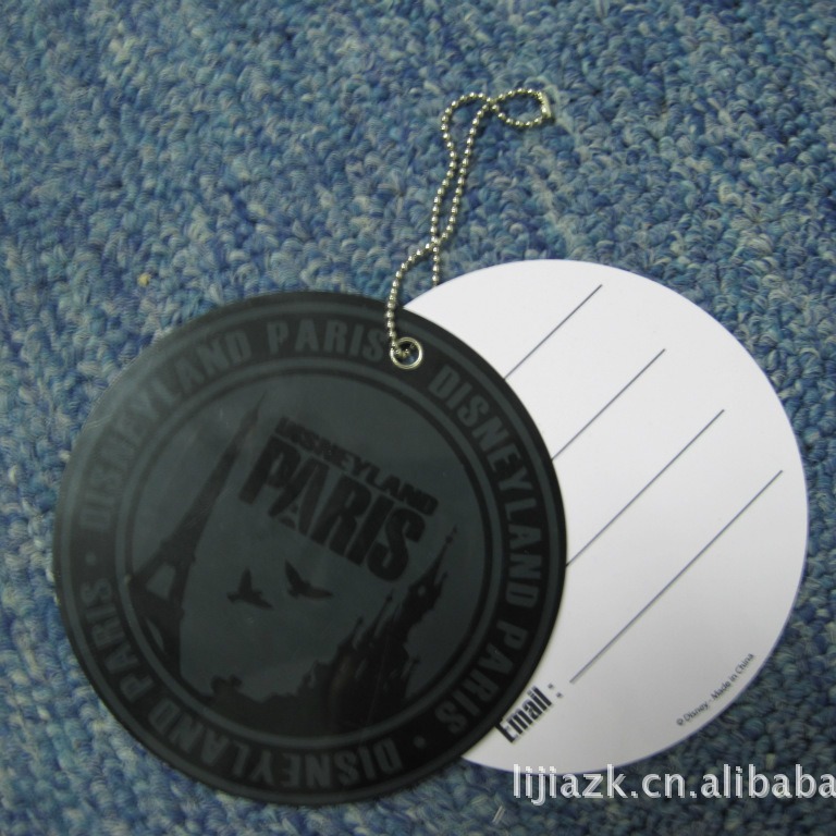 优质圆形行李吊牌圆形会员卡圆形吊牌卡PVC圆形吊牌