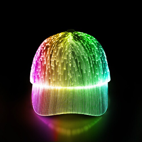 Amazon Glow Baseball Cap Korean Version New Breathable LED Light Fiber Fluorescent Hat Outdoor Sunshade Duckbill Hat
