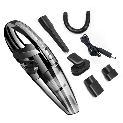 Car Vacuum Cleaner, Pet Cat Hair Suction Device, Wireless Multi-Functional Car-Mounted High-Power Dry and Wet Dual-Use Device, Exclusively for Cross-Border Use (Tozsoranlar) - black-silver-usb