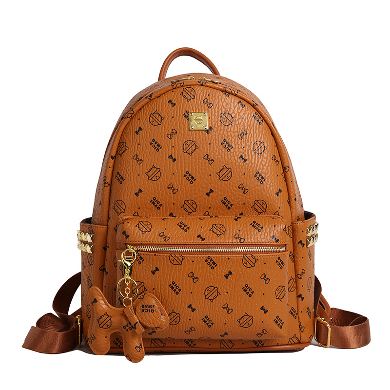 Mochila de mujer impresa de moda coreana, estilo occidental, mochila de viaje de gran capacidad, lindo gatito, gran mochila, marea
