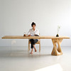 solid wood tea table Log natural desk Ash designer Tea Service Simplicity Large board Table