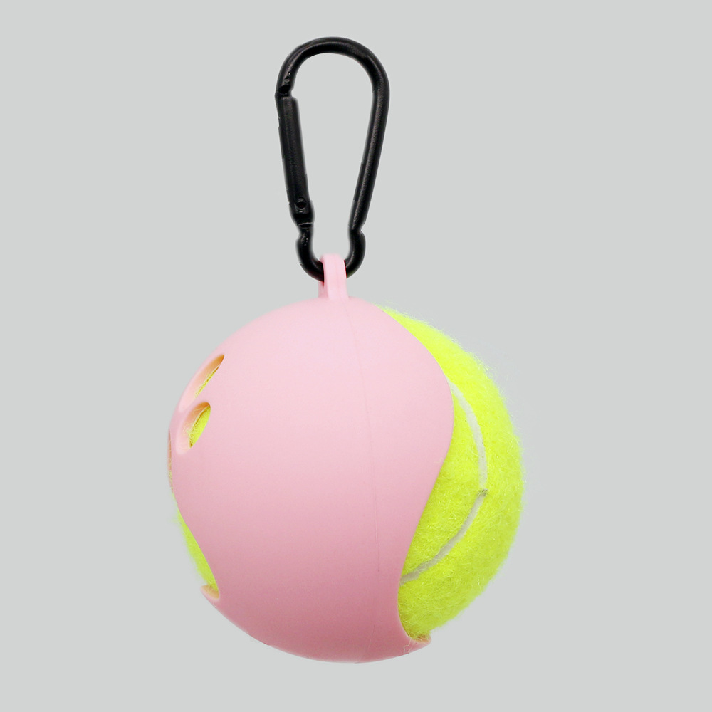 2023 nuevo soporte de tenis para mascotas cubierta de tenis titular de pelota de juguete manos libres portátil perro caminando suministros Bola de entrenamiento vaina