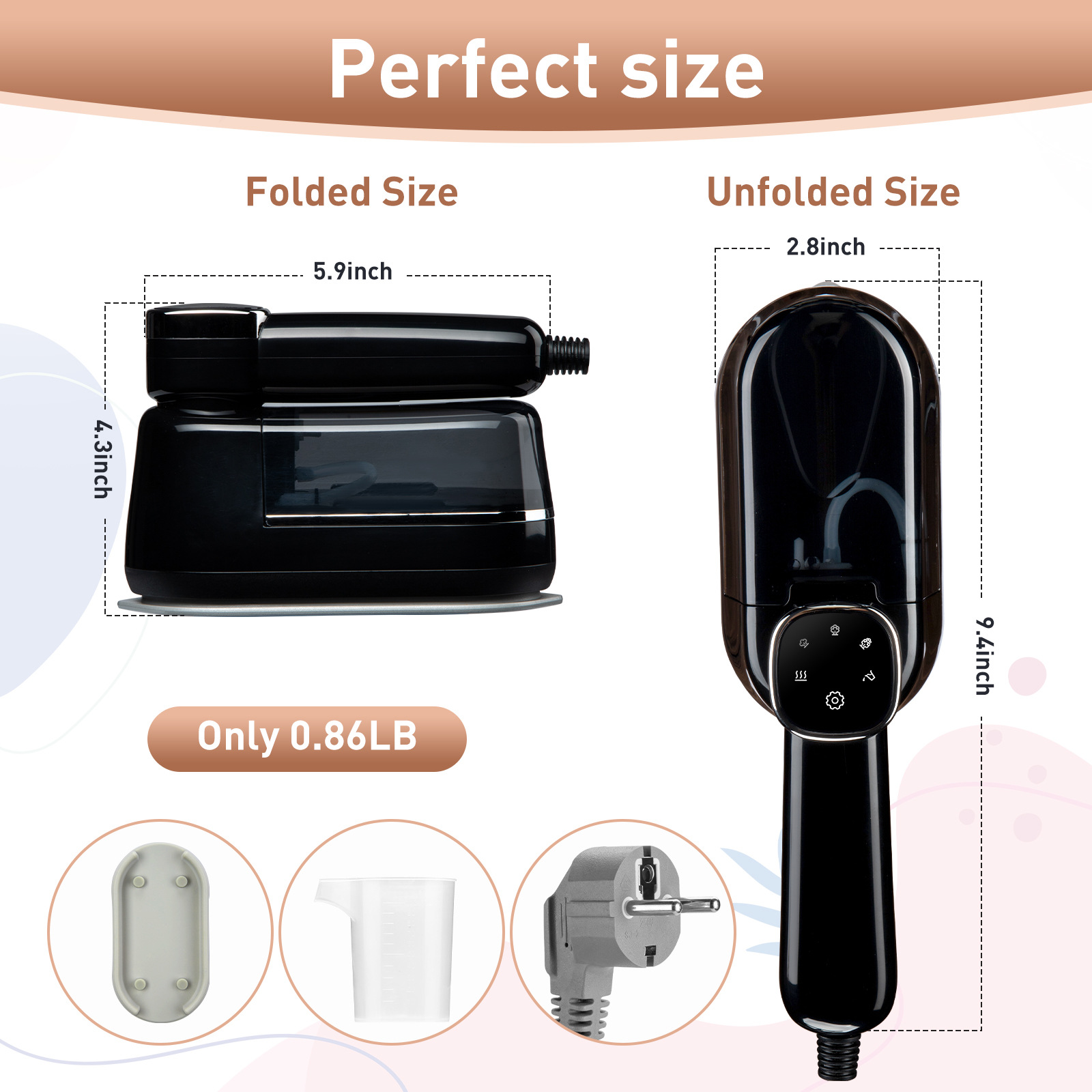 Handheld Garment Steamer Electric Iron With Detachable Water Tank_voghion.com
