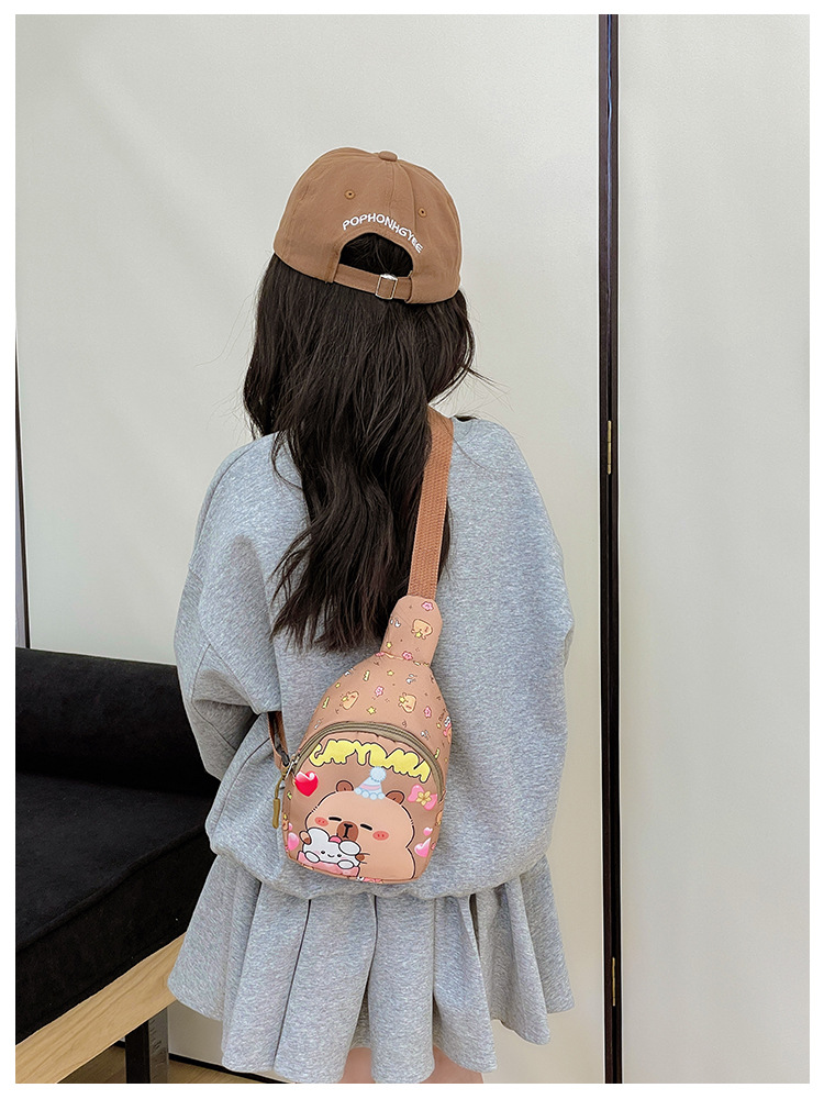 Kid'S Nylon Capybara Cute Square Zipper Fanny Pack display picture 9