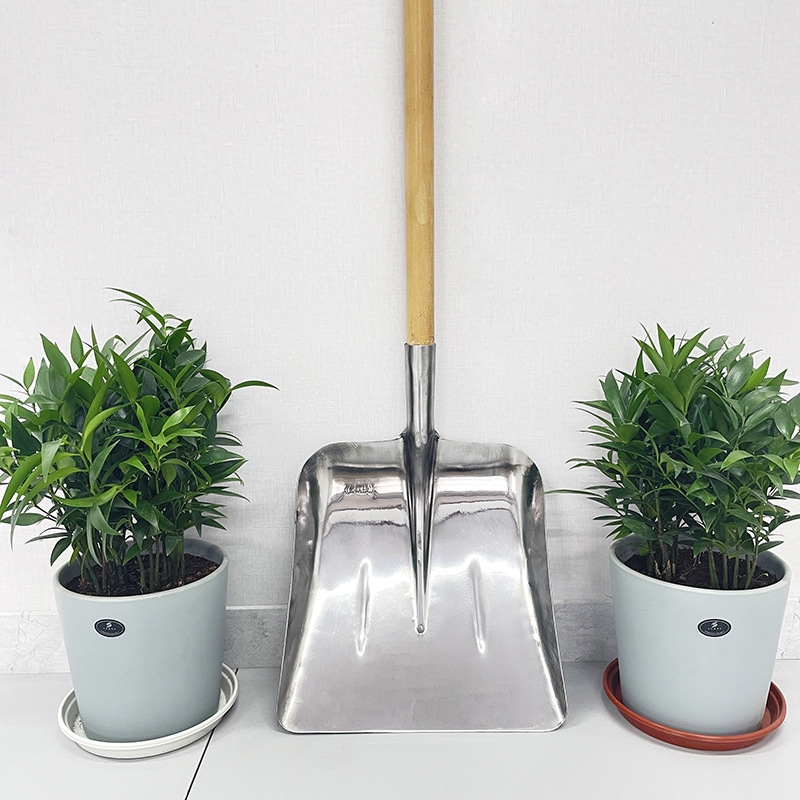 清粪锹特大号铁锹加宽加大白钢铲子铲粪养殖场不锈钢锹全钢牛粪铲