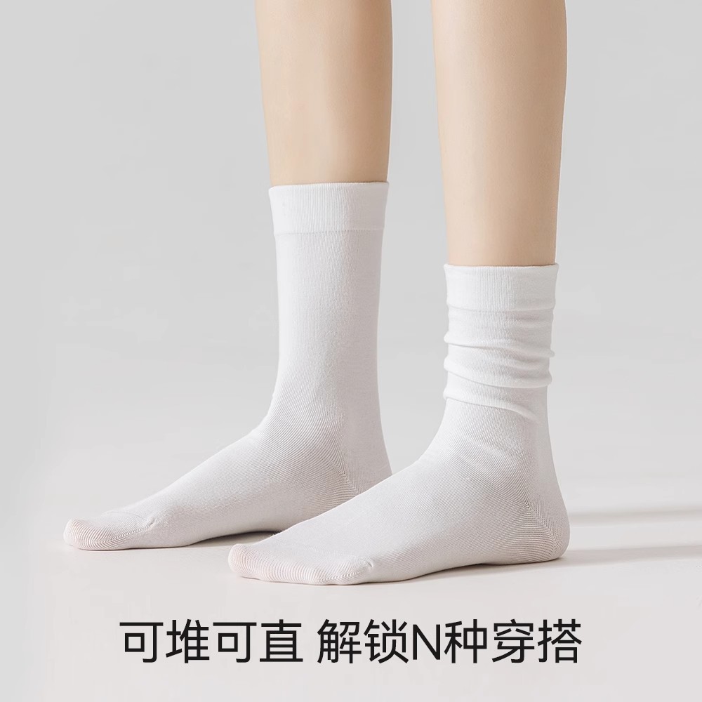 Calcetines de primavera y verano para mujer, calcetines de tubo de pila que absorben el sudor y transpirables, calcetines de confinamiento suaves y cerosos deshuesados, calcetines de mujer resistentes al pillaje