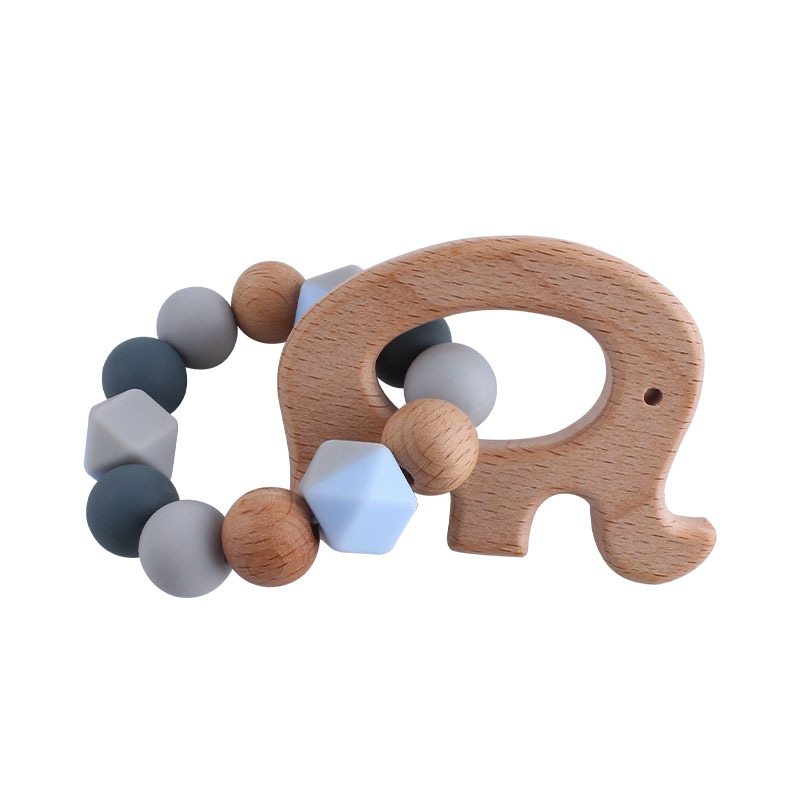 Nueva DIY creativo de dibujos animados haya animal juguete mordedor infantil unicornio pulsera silicona color mezclado