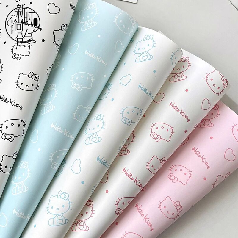 七夕HelloKitty字母粉色蝴蝶结浪漫马卡龙包装纸鲜花卡片花店花束|undefined