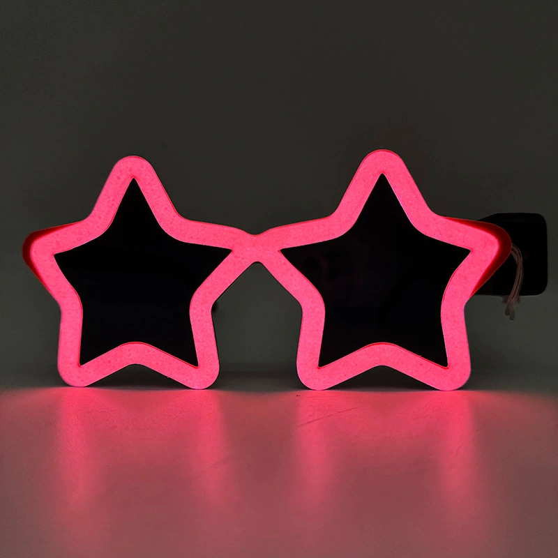 Led gafas luminosas estrellas de fiesta bar bungee festival de música props de animación pentagonal rescate cool
