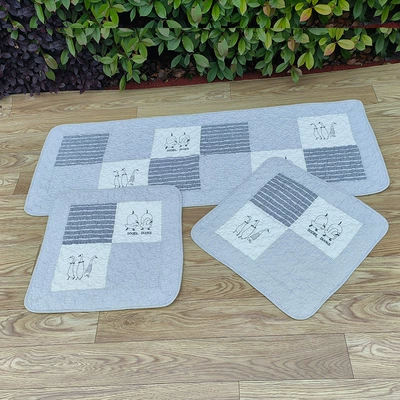 Seat cushion, seat cover, Non-Slip Seat Cushion Without Backrest, Single-Piece - come-on-duck-gray-blue-5050cm-front-row-single-piece