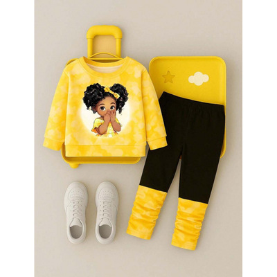 Baby Girls Clothing 件套装婴儿女童服装含红色圆领T恤和裤子