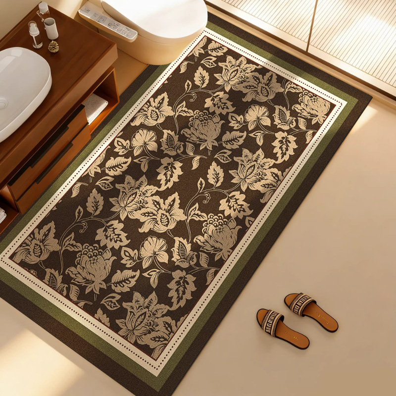 American Retro-Style Bathroom Door Mat, Diatomaceous Earth Non-Slip Absorbent Carpet, Dirt-Resistant and High-End Feel American Retro-Style Bathroom Door Mat, Diatomaceous Earth Non-Slip Absorbent Carpet, Dirt-Resistant and High-End Feel