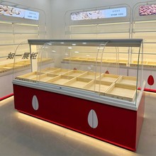 超市货架展示架商用干货柜炒货零食弧形展示柜果脯栗子货架散称