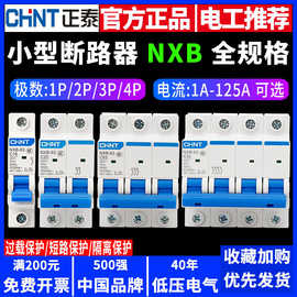 正泰断路器NXB-63家用空开微型小型单相三相电闸1P2P3P4P空气开关