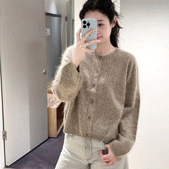 CS女装 圆领长袖羊毛拉毛针织开衫女 2025年秋季外套1230442002