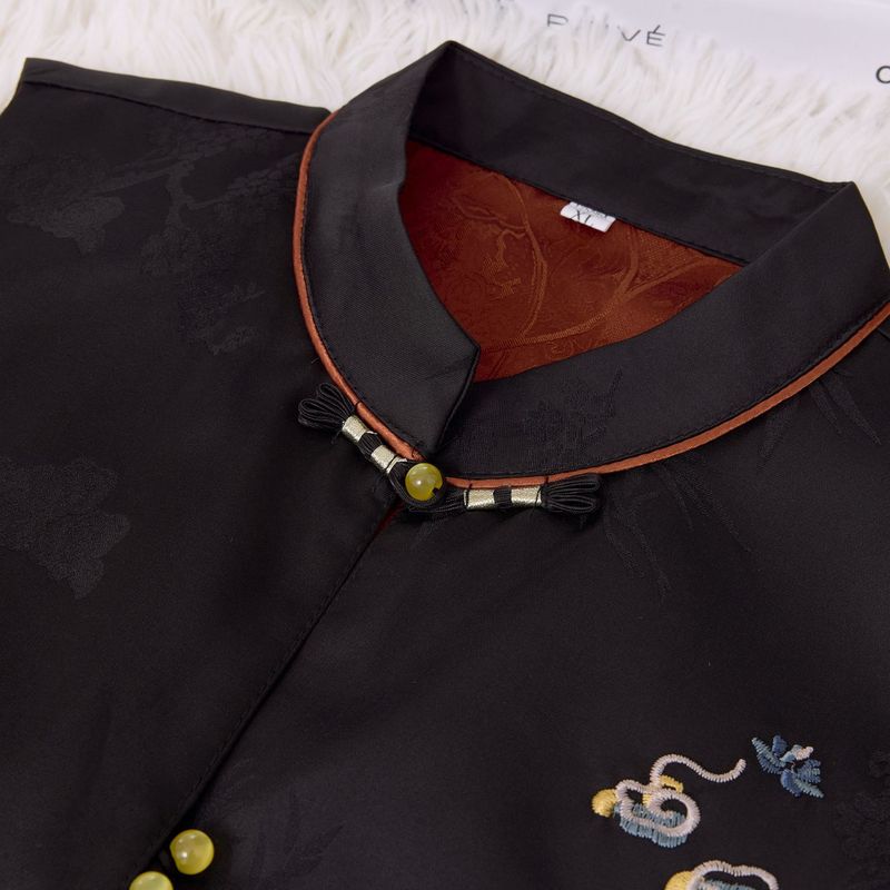 新中国式刺繍立襟ベストレディース国風レトロジャカード気質ベスト国潮ノースリーブコート|undefined