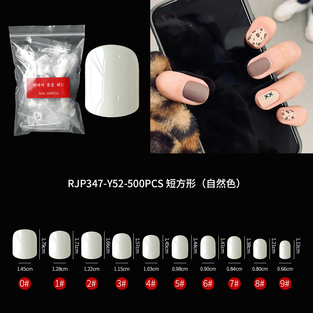 500 piezas de puntas de uñas blancas en una bolsa, varios estilos de uñas suaves sin pliegues, puntas de uñas transparentes, puntas de uñas especiales para uñas postizas. image 13