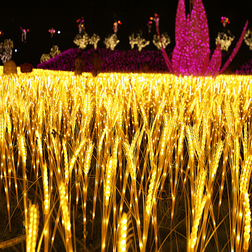 Simulated wheat ear ground lamp outdoor waterproof solar rice reed lamp courtyard landscape lighting LED modeling lamp