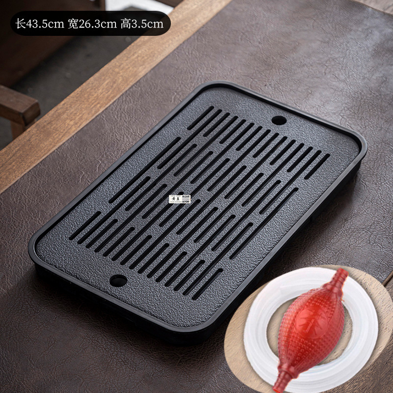 (대형) 하이나 바이촨 모방 우진 스톤 티 트레이 43*26 [수도관이 있는 수구]