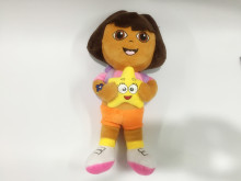 探险中的抱星朵拉卡通 Dora toy 手工精致材料柔软 毛绒玩具公仔