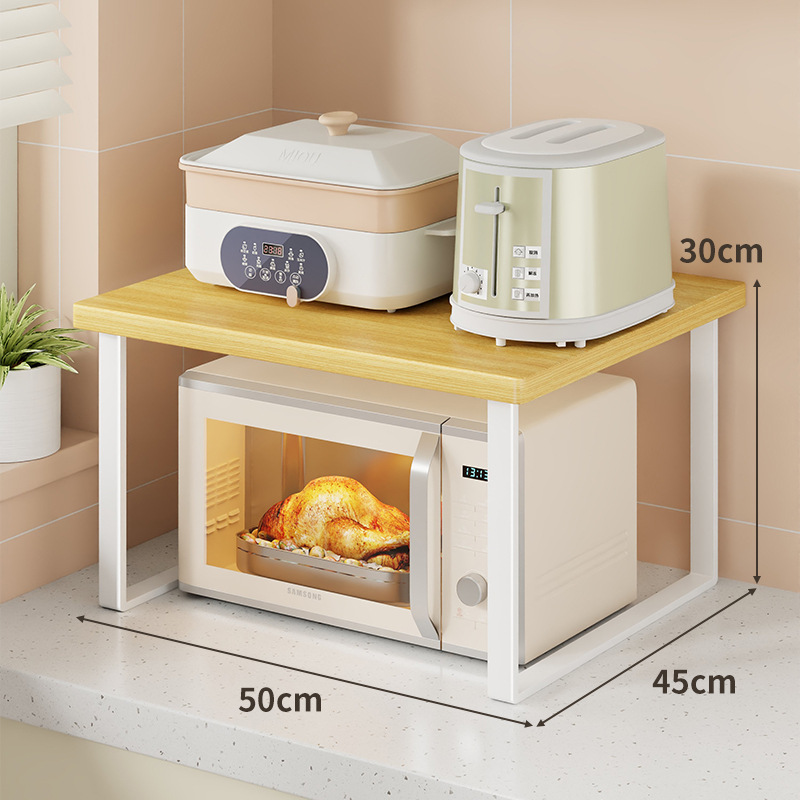 Estante Organizador de Microondas de Hierro y Madera, Multifuncional, para Cocina