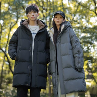 中长款90%白鸭绒羽绒服男士冬季加厚户外大衣外套连帽羽绒服男款