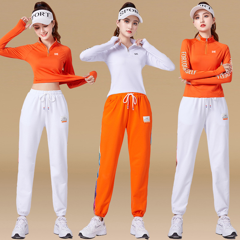 Shengye Autumn Square Dance Costume New Suit Ghost Step Dance Team Dancing Running Suit Long and Short Sleeve Top 2203