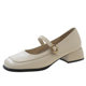 French Shallow Mouth Shoes Women's Autumn 2025 New Thick Heel Square Toe with Skirt High Heel Shoes with Mary Jane Shoes
