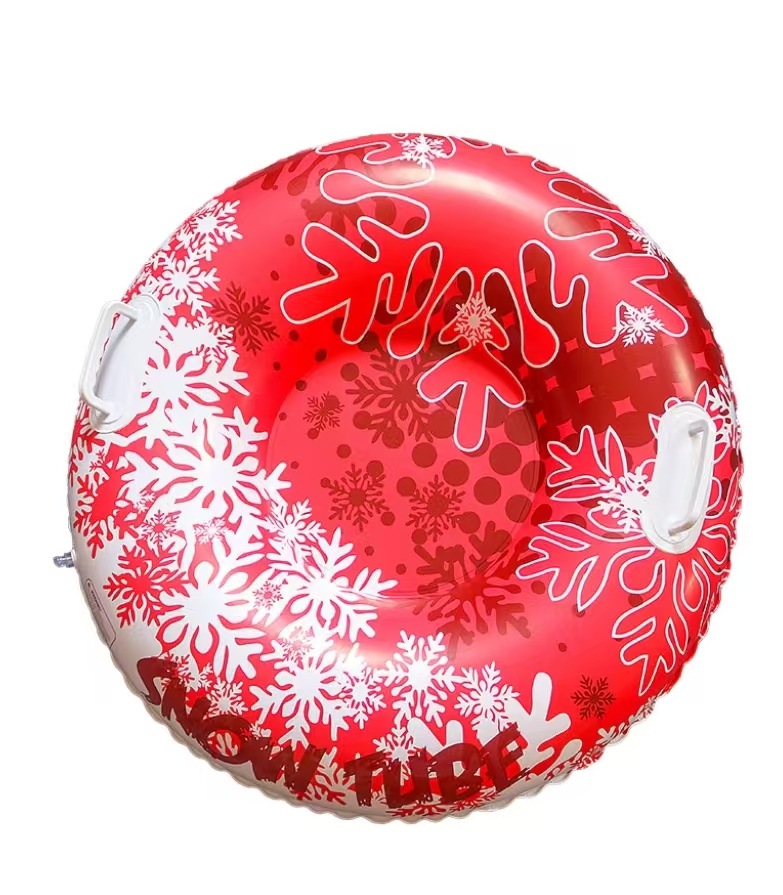 Extra thick ski ring #red small snowflake 95cm