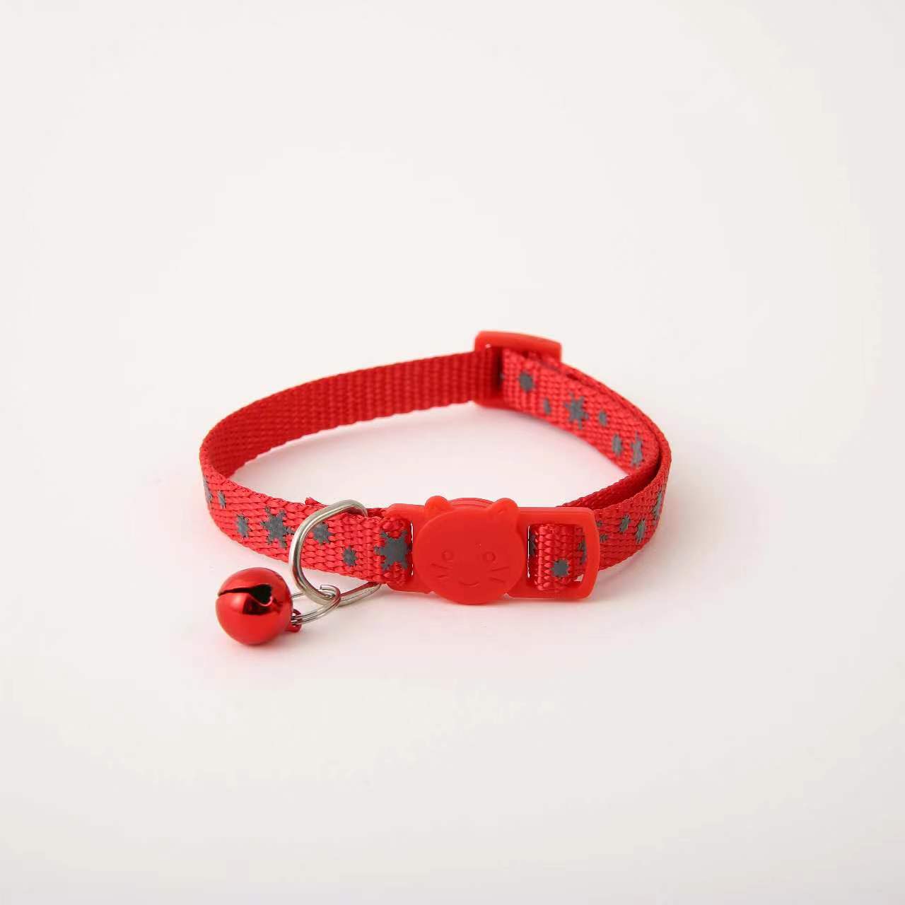2024 nuevo collar de gato estrella reflectante gato perro pequeño y mediano pata de nailon reflectante funda de silicona estilo caliente