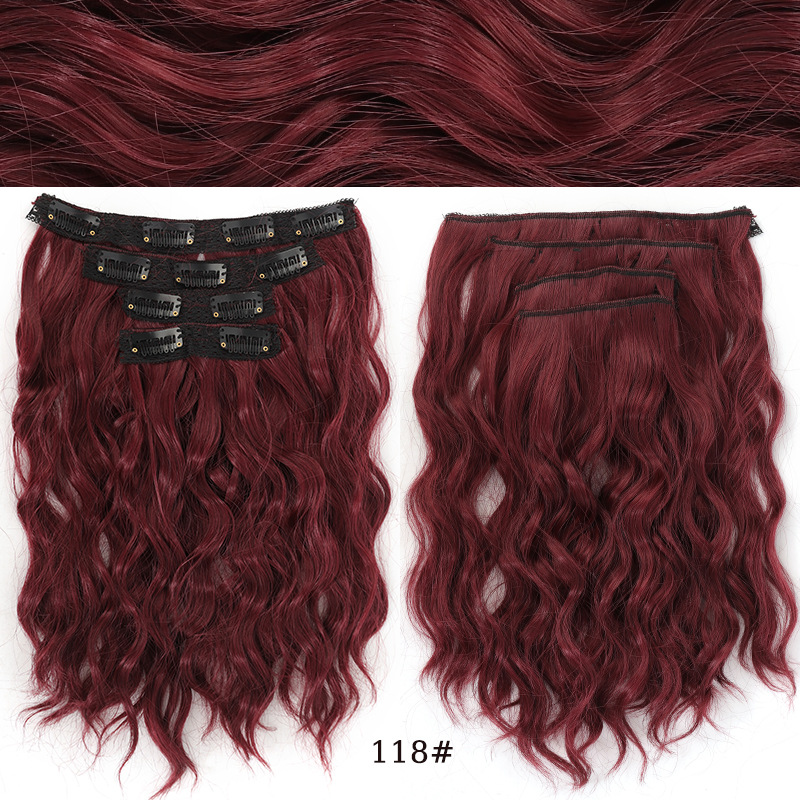 Extensii de păr sintetice cu clip ondulate efect undă_voghion.com