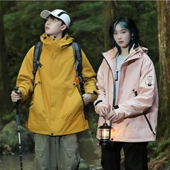 厂家直销2518爆款9色冲锋衣情侣可脱卸三合一户外出游团购可印字