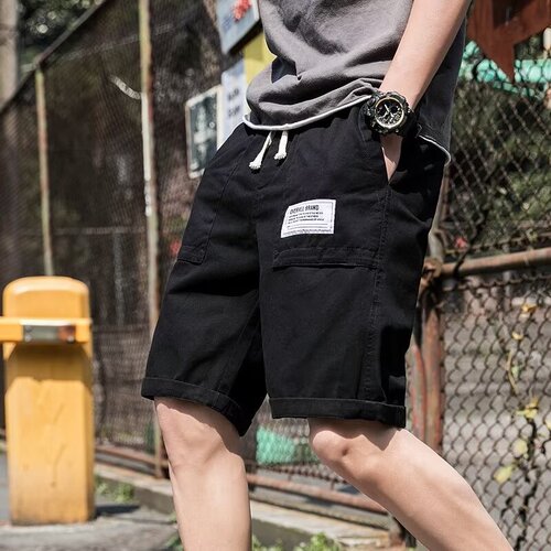Korean version men's summer sport work pants five-pocket casual youth stylish mid-rise pants trendy