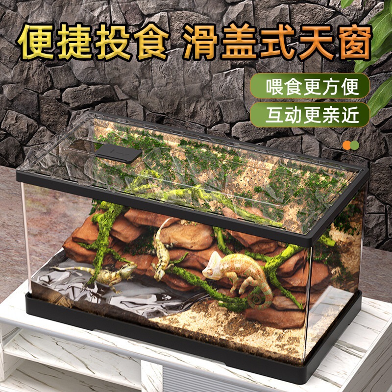 爬虫類飼育ボックス、角カエル造園、爬虫類飼育ボックス、アクリルヘビ、ヤモリ、トカゲ、カメ水槽、ヤドカリ、透明|undefined