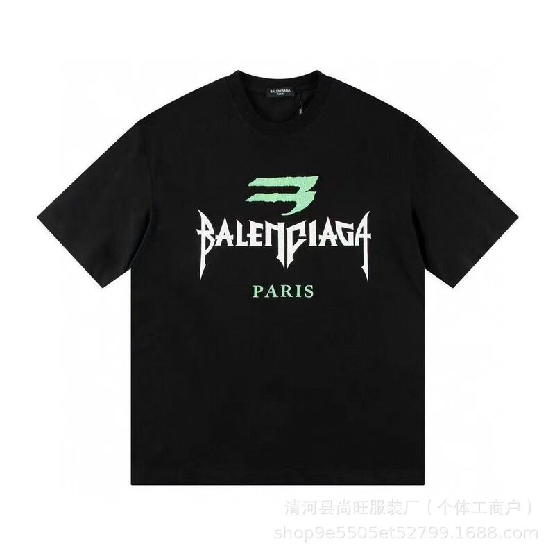 Trendy Brand Foreign Trade Classic Letter Slogan Logo Gradient Thick 240g Printed T-Shirt Unisex Short-Sleeve Pure Cotton T-Shirt Cross-Border Trendy Brand Foreign Trade Classic Letter Slogan Logo Gradient Thick 240g Printed T-Shirt Unisex Short-Sleeve Pure Cotton T-Shirt Cross-Border