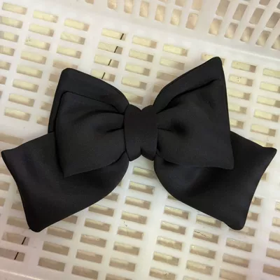 Laimeng senior sister helmet decoration Motosiklet dəbilqələri - double-layer-luxury-bow-velcro-black