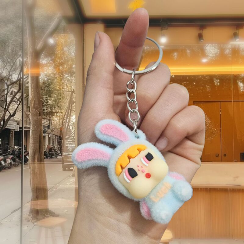 植毛泣き人形キーホルダーかわいいアニメ人形クロスボーダーキーホルダーかばんストラップメーカー卸売り|undefined