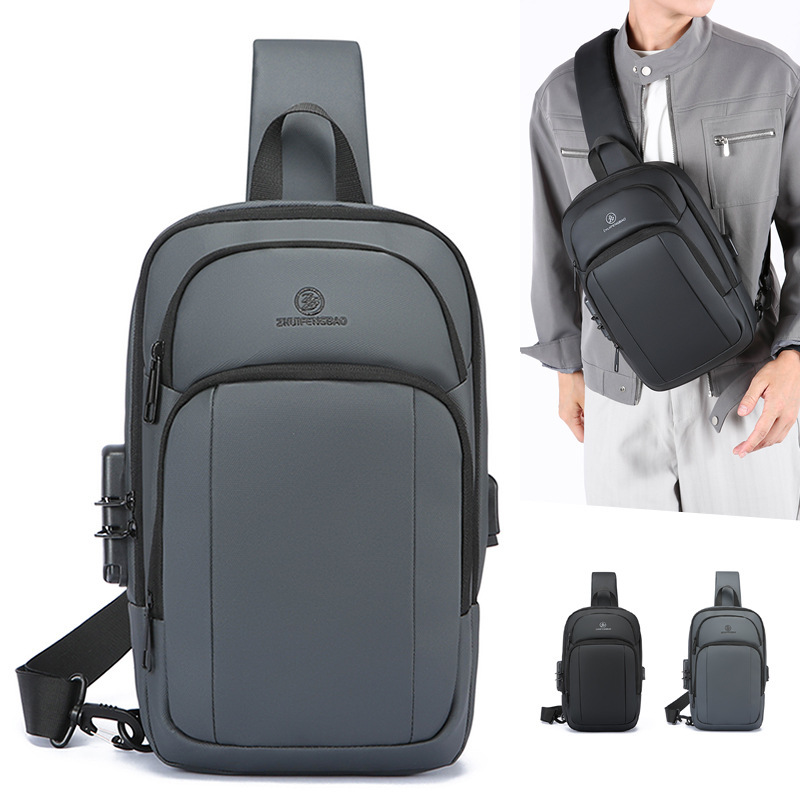 Men's Crossbody Bag, Large Capacity, Work and Commuting Shoulder Bag, Fashionable Cycling and Travel Small Backpack, Men's Chest Bag Men's Crossbody Bag, Large Capacity, Work and Commuting Shoulder Bag, Fashionable Cycling and Travel Small Backpack, Men's Chest Bag
