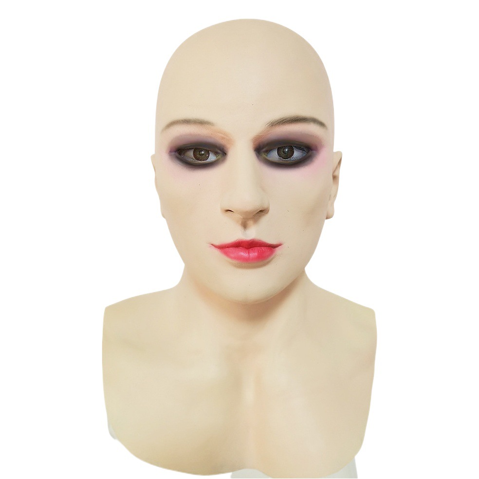 Máscara de látex Halloween tocado película y televisión drama actor Calvo belleza Cosplay divertido accesorios realistas