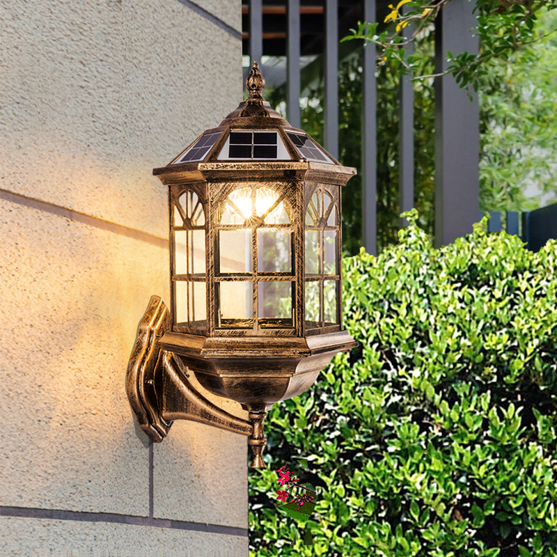 lámpara solar lámpara de patio exterior lámpara de pared exterior lámpara de pared exterior lámpara de pared exterior LED impermeable tipo de luz inductiva